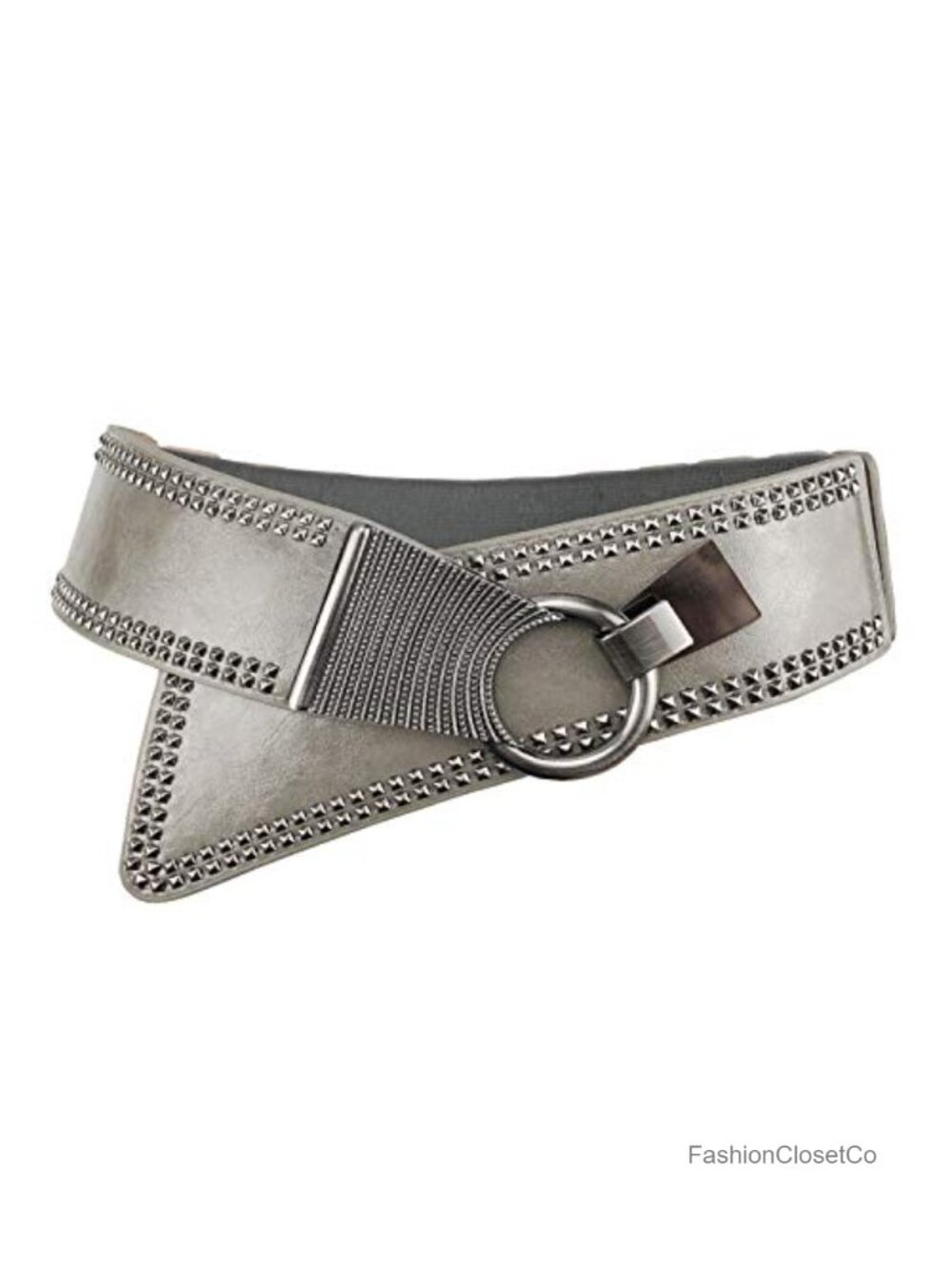100% Leather Women's Vintage Wide Waist Belt Elastic Stretch Cinch Interlock